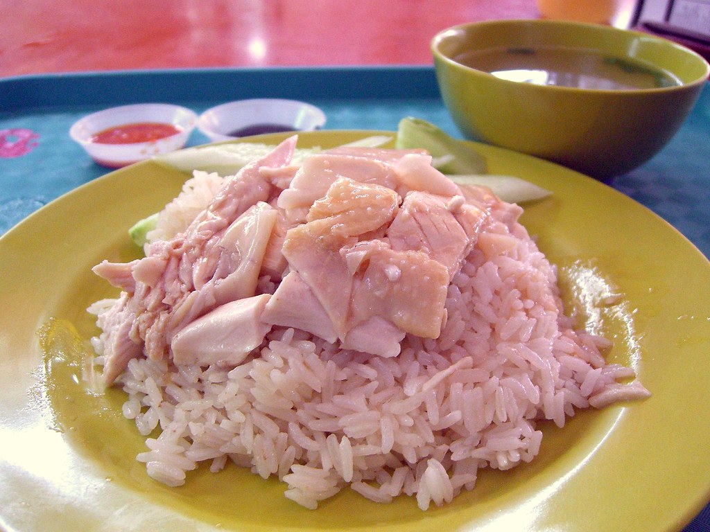 Hainanese chicken rice at Maxwell, Chinatown Singapore